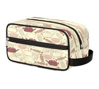 GeMeFv Hand-Painted Candy Teapot Cup Toiletry Bag Hanging Cosmetic Bag Portable Travel Makeup Bag Large Capacity Shaving Bag for Men Women, Hand-Painted Candy Teapot Cup, 10.5×4.4×5.3 in
