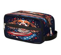 GeMeFv Happy Cocker Spaniel Dog Toiletry Bag Hanging Cosmetic Bag Portable Travel Makeup Bag Large Capacity Shaving Bag for Men Women, Happy Cocker Spaniel Dog, 10.5×4.4×5.3 in