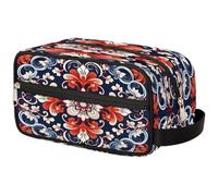 GeMeFv Indian Ethnic Tribal Floral Toiletry Bag Hanging Cosmetic Bag Portable Travel Makeup Bag Large Capacity Shaving Bag for Men Women, Indian Ethnic Tribal Floral, 10.5×4.4×5.3 in
