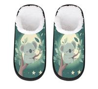 GeMeFv Koala Sleeping On The Tree Women's Slippers Memory Foam Slipper Soft Cozy Plush Lined House Slipper Indoor Non-Slip Travel Slippers
