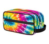 GeMeFv Rainbow Tie Dyeing Toiletry Bag Hanging Cosmetic Bag Portable Travel Makeup Bag Large Capacity Shaving Bag for Men Women, Rainbow Tie Dyeing, 10.5×4.4×5.3 in