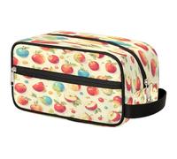GeMeFv Red Blue Apples Beautiful Toiletry Bag Hanging Cosmetic Bag Portable Travel Makeup Bag Large Capacity Shaving Bag for Men Women, Red Blue Apples Beautiful, 10.5×4.4×5.3 in
