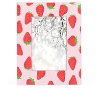 GeMeFv Red Strawberry 8x10 Picture Frame Wooden Photo Frames for Tabletop and Wall Display, Picture Frame Home Wall Decor Gift Frames(Pink)