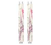 GeMeFv Refrigerator Door Handle Covers Set of 2 Paris Eiffel Tower Kitchen Decor Handles Protector for Fridge Microwave Dishwasher DoorAppliance Handle Covers Anti-Skid（Pink Butterfly