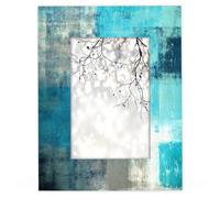 GeMeFv Turquoise Grey 8x10 Picture Frame (Abstract Art) Wooden Photo Frames for Tabletop and Wall Display, Picture Frame Home Wall Decor Gift Frames
