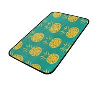 GeMeFv Yellow Pineapples Summer Fruit Door Mat for 51 x 99 cm, Non Slip Mat Rug for Wooden Floor Super Absorbent Dirt Trapper Washable Comfort Standing Mat for Kitchen Bedroom Hallway Entryway