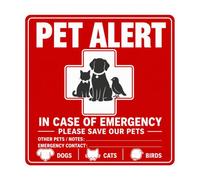 Gemejutor 6 Pack Pet Alert Stickers English, Emergency Pet Safety Decals for Doors Windows, Save Our Pets Warning Sign for Dogs Cats Birds, Self Adhesive Animal Rescue Labels for Home
