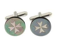Gemelli mother of pearl grey Croce di Malta