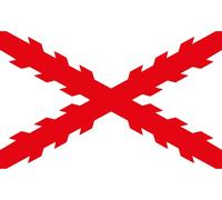 Gemelolandia | Pack of 5 Burgundy Cross or Saint Andrew's Cross Stickers 10 x 6 cm | Stickers to Decorate All Types of Surfaces | (White Burgundy Cross Flag)