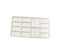 Gemerglity 14 Wells Ceramic Artist Paint Palette - 8 Inch Porcelain Watercolor Painting Palette Ceramic Mixing Tray for Painters