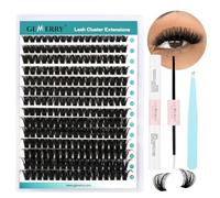 GEMERRY DIY Cluster Eyelash Extensions Kit with Lash Bond and Seal and Applicator for Beginners 280 PCS Individual Lash Cluster Kit 0.07D 10-18 Mix, DIY at Home (80D-0.07D,10-18MIX-KIT)