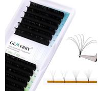 GEMERRY Easy Fan Lash Extensions 0.07mm 11mm D curl Russian Volume Noir Lash Tray Automatic Flowering Blooming Self Fanning Lashes 3D 4D 5D 6D 8D Long Individual Volume Lashes Lash(0.07-d curl-11mm)
