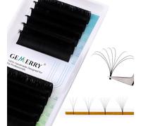 GEMERRY Easy Fan Lashes Extensions 15-20mm Mix 0.05 D curl Noir Russian Volume Self Fanning Blooming Lash Silk Eco-friendly Eyelashes 2D 5D 8D Long Individual Volume Lashes (0.05-d curl-mix 15-20mm)