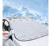 Gemesan Car Windscreen Frost Cover Compatible with Citroen C4 / E-C4 Sedan, Magnetic Car Windscreen Protector with 9 Built-in Magnet, Safe Reflective Mirror Cover