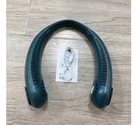 Gemesan Neck Mounted Fan Mini Usb Folding Bladeless Fan Sports Slacker Handheld Small Fan Can Twist Fan (green)