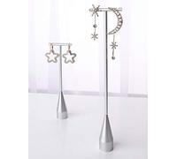 GemeShou 2pcs Silver earring display T bar stand, Big jewelry earring holders for Boutique Store, Jewelry holders high enough for long earring necklace【Silver-2pcs 】