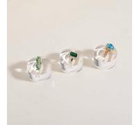GemeShou 3pcs Clear Ring Jewelry holder for show, Acrylic Jewelry ring display stand for selling, Transparent Ring storage stands【Acrylic ring holder- set of 3-Round】