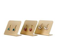 GemeShou 3pcs Small Metal earring display for selling, Gold jewelry earring organizer hanging, Stud earring holder for online shop Photography【Gold Metal Earring holder-Small 3pcs 】
