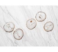 GemeShou 5pcs Acrylic Jewelry display tray, Retail earring risers for boutique store, white ring Holder for Photography Props【Resin-white 5pcs】