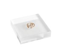 GemeShou Acrylic earring display risers for selling, Transparent jewelry display riser stand, clear ring riser tray for boutique store selling, Jewelry photo props【8 L x8 W x2 H cm】