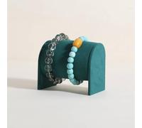 GemeShou Beige Bracelet storage organizer for boutique store, Velvet watch display stand for selling, Woman jewelry bangle holder for countertop home decor【Bracelet holder-Green】
