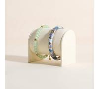 GemeShou Beige Bracelet storage organizer for boutique store, Velvet watch display stand for selling, Woman jewelry bangle holder for countertop home decor【Bracelet holder-Beige】