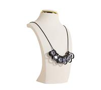 GemeShou Beige necklace display stands for selling, Velvet necklace storage organizer, Necklace mannequin jewelry bust holder for boutique store【Beige-Small height 21 cm】