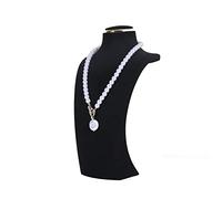 GemeShou Black necklace display stands for selling, Velvet necklace storage organizer, Necklace mannequin jewelry bust holder for boutique store【Black-Medium height 26 cm】