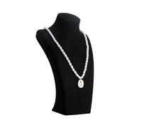 GemeShou Black necklace storage organizer for sale, Velvet necklace holder stand, jewelry bust display stands, Jewelry Mannequin for Countertop, Showcase【Black-Small height 15.9 cm】