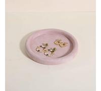 GemeShou Gemehou Round Jewelry Organizer plate, Top Microfiber velvet Jewerly display tray, Empty Jewelry showcase tray for Necklace Bracelet Ring Earring Watch (Pink-Medium)