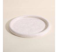 GemeShou Gemehou Round Jewelry Organizer plate, Top Microfiber velvet Jewerly display tray, Empty Jewelry showcase tray for Necklace Bracelet Ring Earring Watch (Cream-Large)