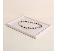 GemeShou Gemehou velvet Jewerly display tray, Top Microfiber Jewelry storage organizer plate, Empty Jewelry showcase tray for Necklace Bracelet Ring Earring Watch (Cream-Medium)