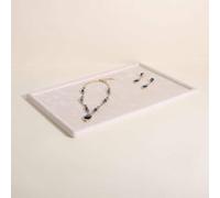 GemeShou Gemehou velvet Jewerly display tray, Top Microfiber Jewelry storage organizer plate, Empty Jewelry showcase tray for Necklace Bracelet Ring Earring Watch (Cream-Large)