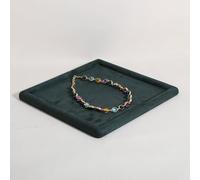GemeShou Gemehou velvet Jewerly display tray, Top Microfiber Jewelry storage organizer plate, Empty Jewelry showcase tray for Necklace Bracelet Ring Earring Watch (Green-Large)