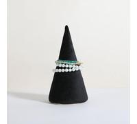GemeShou Velvet bracelet display stand for selling, black jewelry bangle holder with golden base, felt bracelet storage organizer for nightstand home decor【Bracelet holder-black】