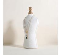 GemeShou Velvet necklace holder display stand, White jewelry display for selling, mannequin photography props, necklace bust jewelry display for Countertop【White-Medium】