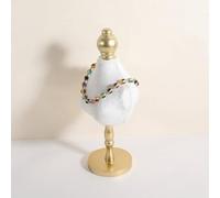 GemeShou Velvet necklace holder display stand, White jewelry necklace display for selling, necklace mannequin for jewelry, necklace bust jewelry display for Countertop【White-High version】
