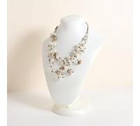 GemeShou White necklace display stands for selling, Leather necklace storage organizer, Large jewelry bust mannequin for boutique store【White Necklace bust-height 11.22 inch】