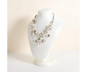 GemeShou White necklace display stands for selling, Leather necklace storage organizer, Large jewelry bust mannequin for boutique store【White Necklace bust-height 11.22 inch】