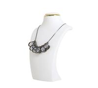 GemeShou White necklace display stands for selling, Velvet necklace storage organizer, Necklace mannequin jewelry bust holder for boutique store【White-Small height 21 cm】