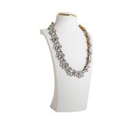 GemeShou White necklace display stands for selling, Velvet necklace storage organizer, Necklace mannequin jewelry bust holder for boutique store【White-Medium height 26 cm】