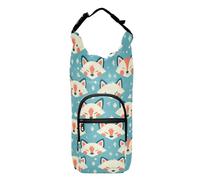 Gemetric Fox Faces Blue Water Bottle Sling for Walking Adjustable Drawstring Backpack with Bottle Holder Backpack Water Bottle Holder Fits 20/24/32/40 oz Bottles, Gemetric Fox Faces, 1 size, Claasic