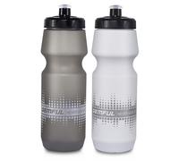 GEMFUL 2-Pack Squeeze Bike Water Bottle 750ml, Leak-Proof, BPA-Free, Lightweight & Durable for Cycling, Sports & Outdoor Activities（Grey&White）