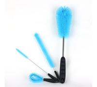 GEMFUL 4-in-1 Bottle & Cup Cleaning Brush Set - Long Handle Water Bottle & Straw Brushes (x3) + Short Handle Lid & Spout Scrubber - Ideal for Flasks, Mugs, Teapots & More - Versatile Cleaner Kit