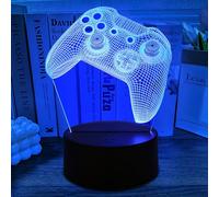 Gemi 3D Gaming Lamp, 16 Dimmable Colours, Rechargeable, with Cable, Touch Controls and Remote Controls, Gamer Deco Room, Gaming Gift for Gamer Fans Children Boys Men