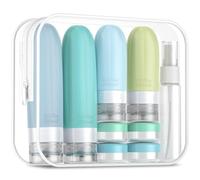 Gemice 16 Pack Silicone Travel Bottles Set, Travel Bottles for Filling Hand Luggage Liquids, Leak-Proof, Cosmetic Bottles for Filling Travel, Container, BPA-Free, FDA Approved