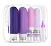 Gemice 16 Pack Travel Bottles Set, CAA Approved Leak Proof Silicone Squeezable Containers for Toiletries, Refillable Accessories 180ml 90ml for Conditioner, Shampoo, Lotion & Body Wash (BPA Free)