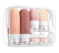 Gemice 16 Pack Travel Bottles Set, CAA Approved Leak Proof Silicone Squeezable Containers for Toiletries, Refillable Accessories 60ml 30ml for Conditioner, Shampoo, Lotion & Body Wash (BPA Free)