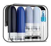 Gemice 16 Pack Travel Bottles Set, CAA Approved Leak Proof Silicone Squeezable Containers for Toiletries, Refillable Accessories 60ml 90ml for Conditioner, Shampoo, Lotion & Body Wash (BPA Free)