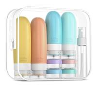 Gemice 16 Pack Travel Bottles Set, CAA Approved Leak Proof Silicone Squeezable Containers for Toiletries, Refillable Accessories 60ml 90ml for Conditioner, Shampoo, Lotion & Body Wash (BPA Free)